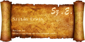 Szitás Ervin névjegykártya