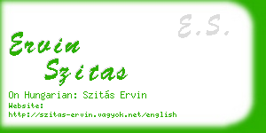 ervin szitas business card