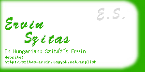 ervin szitas business card